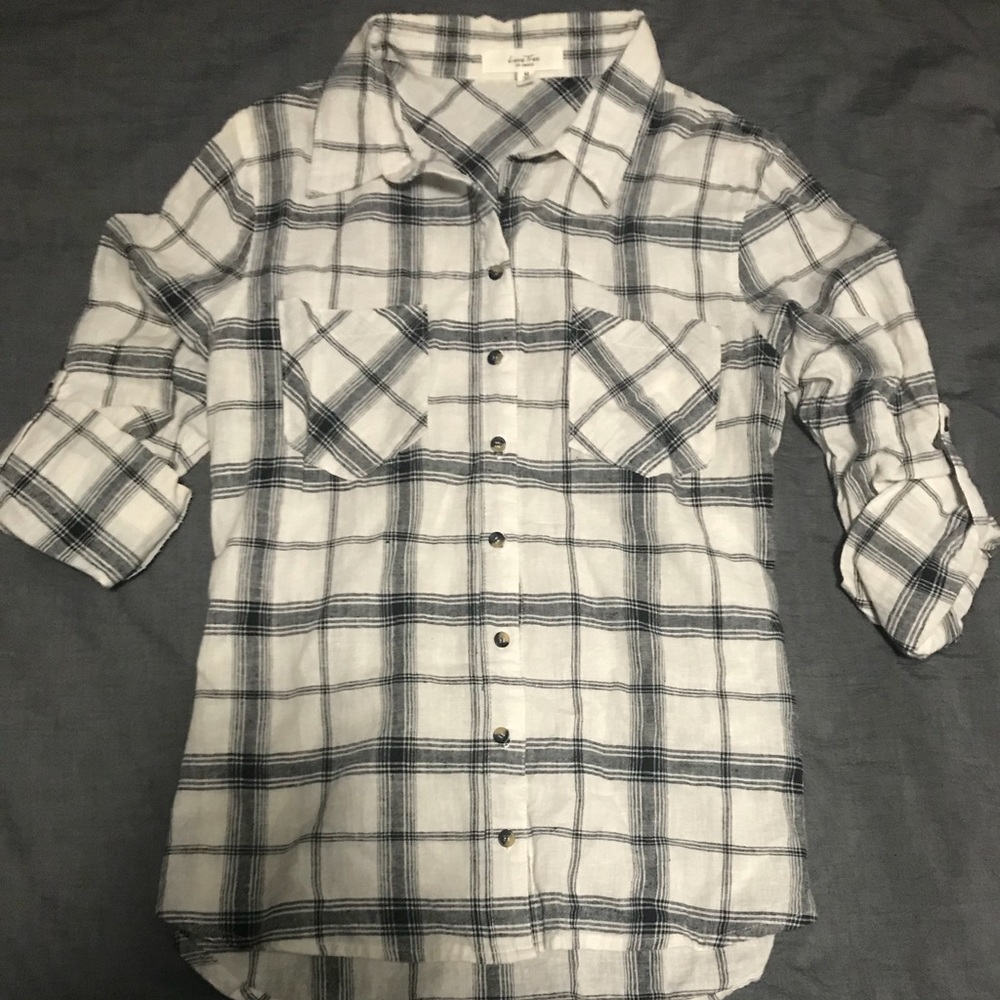 Black and white plaid shirt